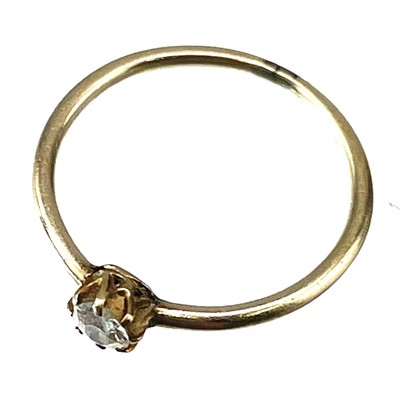 Lot 91 - A Victorian gold child's diamond solitaire ring and another.