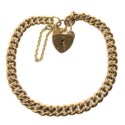 Lot 204 - A 9ct gold curb link bracelet.