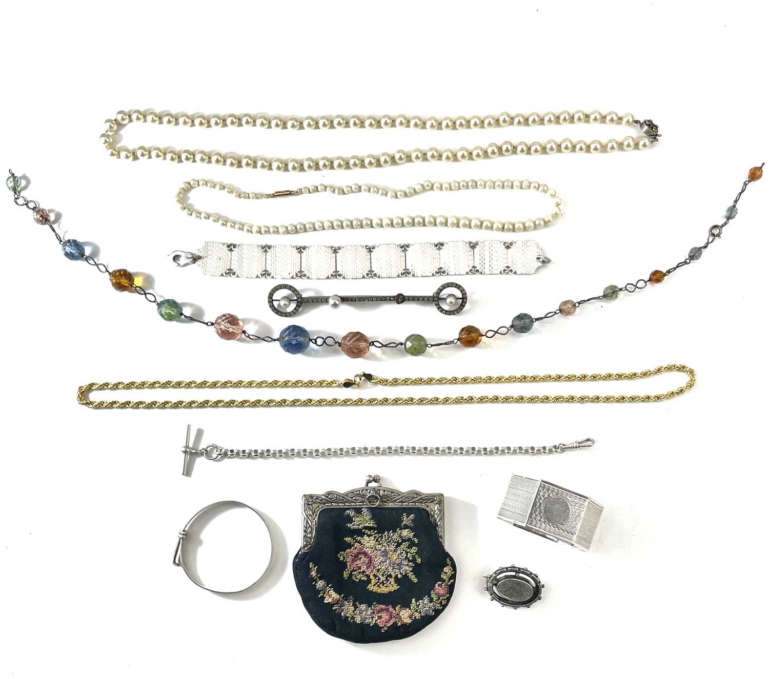 Lot 217 - A collection of costume jewellery, including silver.