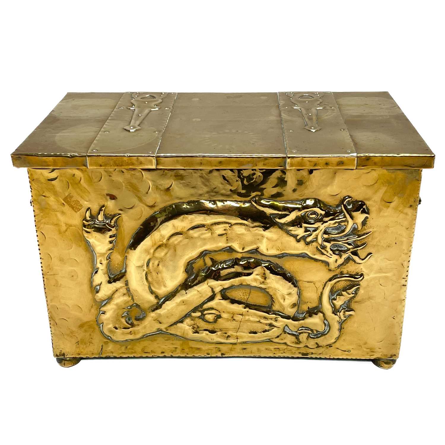 Lot 56 - A brass coal box, circa 1900.