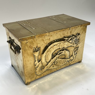 Lot 56 - A brass coal box, circa 1900.