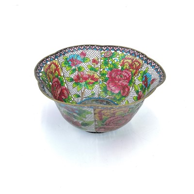 Lot 221 - A 20th century Chinese plique a jour bowl