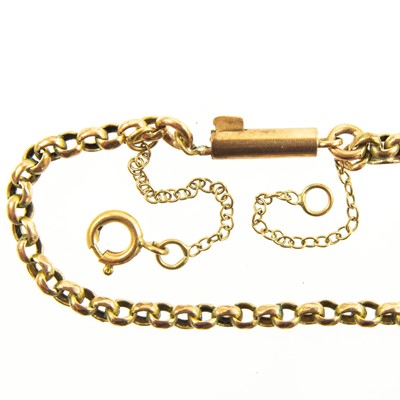 Lot 76 - A 9ct belcher link necklace with barrel clasp.