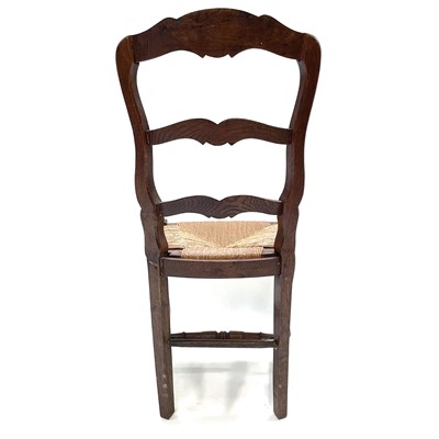 Lot 67 - A set of nine French oak dining chairs, circa 1900.