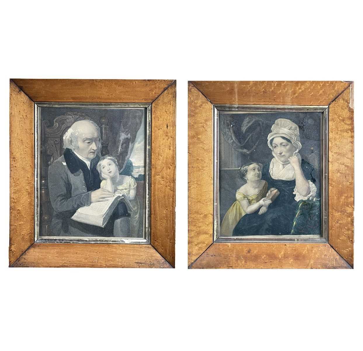 Lot 73 - A pair of Victorian maple framed prints.