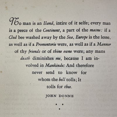 Lot 216 - ERNEST HEMINGWAY. 'For Whom the Bell Tolls'.