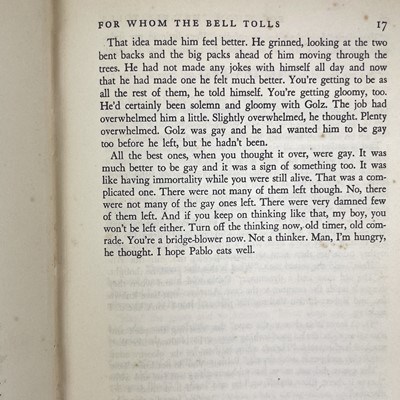 Lot 216 - ERNEST HEMINGWAY. 'For Whom the Bell Tolls'.