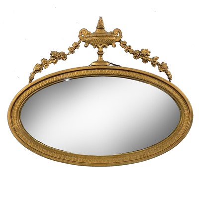 Lot 1823 - An Edwardian gilt framed oval wall mirror, of...