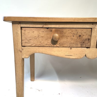 Lot 85 - A stripped pine side or serving table, 19th century.