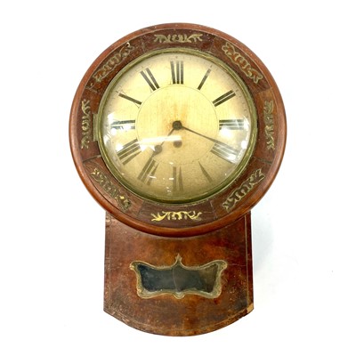 Lot 1709 - A Regency brass inlaid walnut wall clock, with...