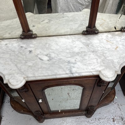 Lot 1863 - A Victorian walnut mirror back sideboard, with...