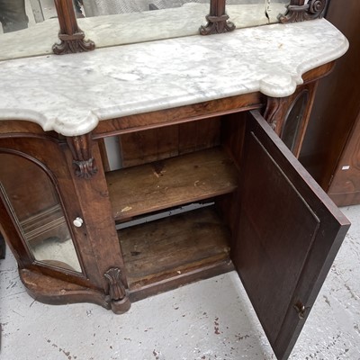 Lot 1863 - A Victorian walnut mirror back sideboard, with...