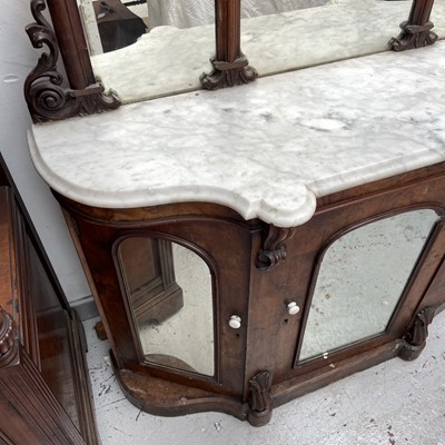 Lot 1863 - A Victorian walnut mirror back sideboard, with...