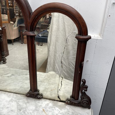 Lot 1863 - A Victorian walnut mirror back sideboard, with...