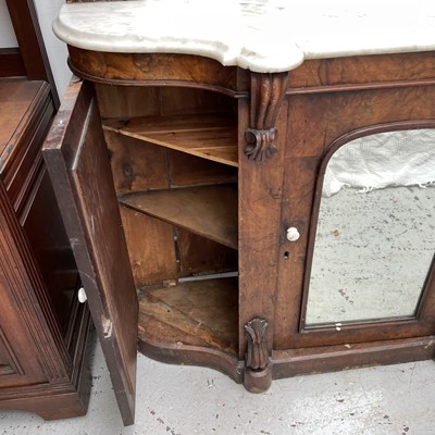 Lot 1863 - A Victorian walnut mirror back sideboard, with...