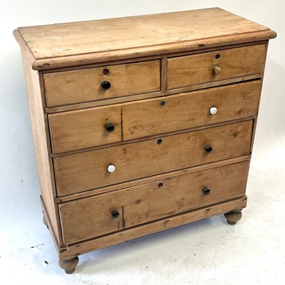 Lot 88 - A Victorian pine chest of drawers.