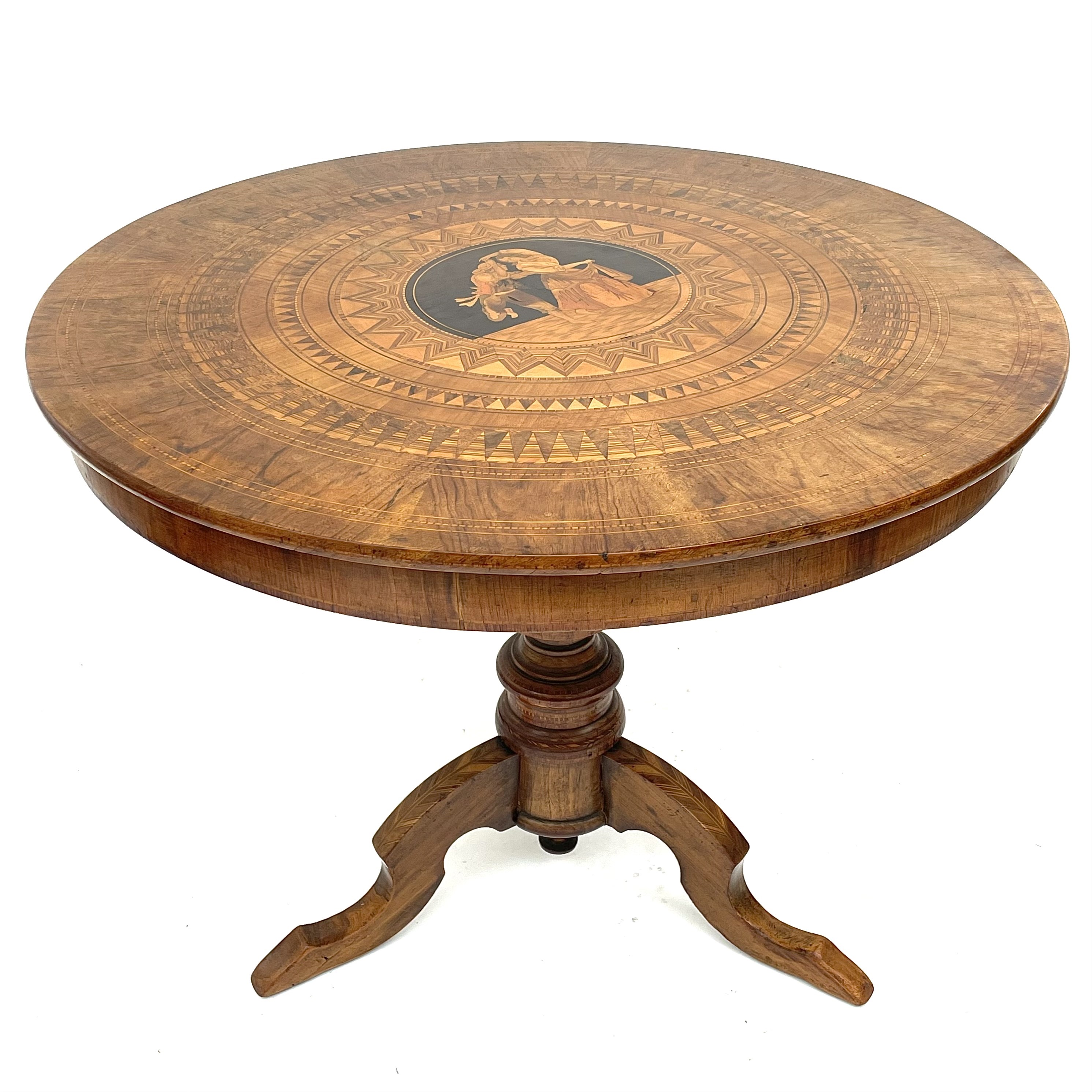 Lot 1805 - An Italian Sorrento ware inlaid centre