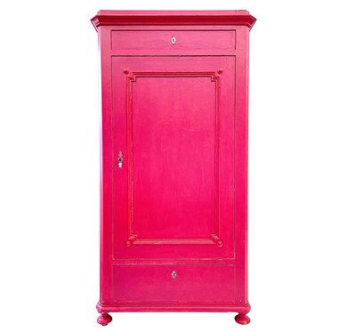 Lot 90 - A Continental painted pine armoire, late 19th century.