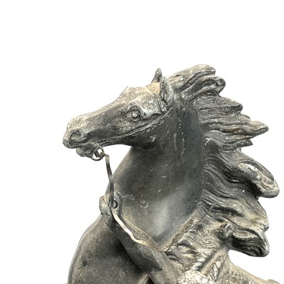 Lot 132 - A pair of spelter Marly horses, French, circa...