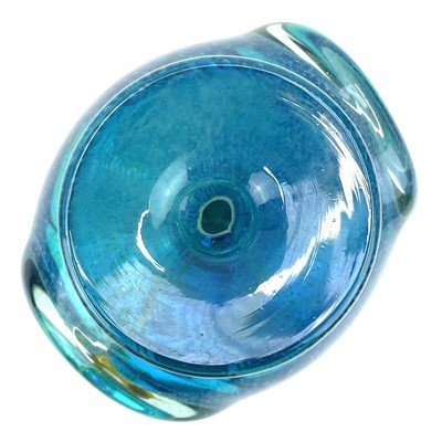 Lot 888 - A Mdina blue green glass vase, with flecked...