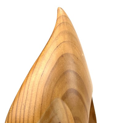 Lot 129 - A Ron Lane cedar wood carving, open abstract...