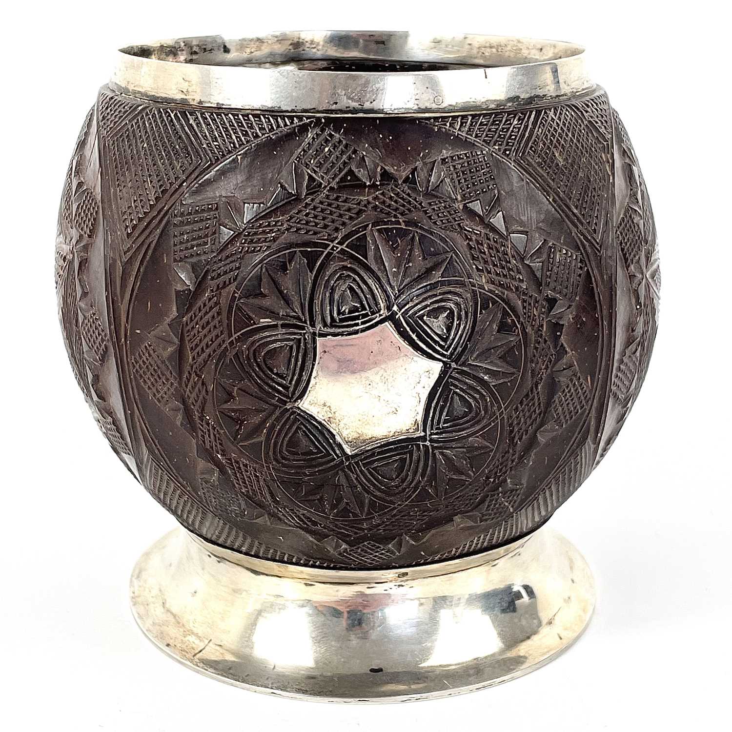 Lot 210 - A Georgian silver mounted coconut cup.