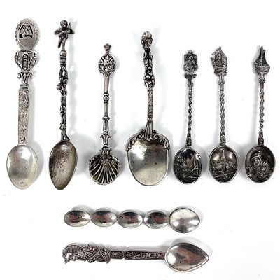 Lot 226 - A collection of nine continental silver spoons.