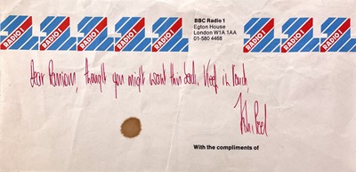 Lot 47 - A John Peel handwritten and signed note to The Passions.