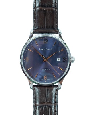 Lot 473 - A Louis Erard automatic stainless steel wristwatch.