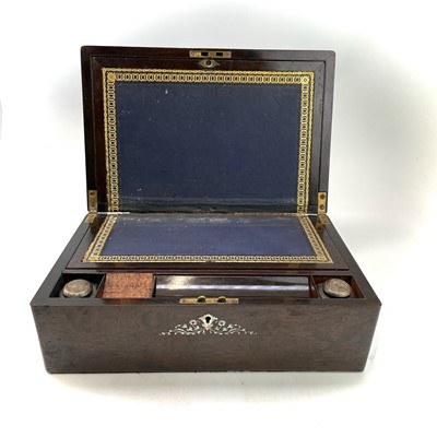 Lot 95 - A Victorian rosewood and mother of pearl...