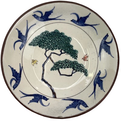 Lot 890 - An Alan Brough studio pottery dish, the centre...