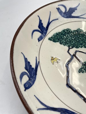 Lot 890 - An Alan Brough studio pottery dish, the centre...