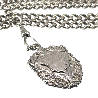 Lot 283 - Two silver Albert pocket watch chains.