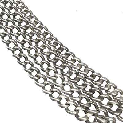 Lot 283 - Two silver Albert pocket watch chains.