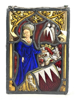 Lot 227 - A stained glass panel, 17th/18th century,...