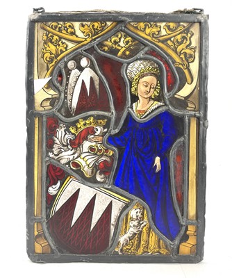 Lot 227 - A stained glass panel, 17th/18th century,...