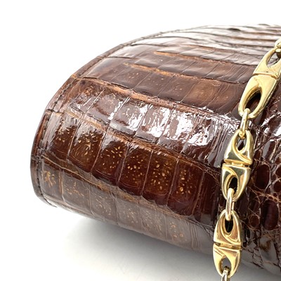 Lot 109 - A 1930s/1940s two tone crocodile skin handbag...