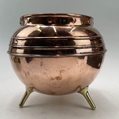 Lot 213 - A copper jardiniere, by Henry Loveridge, in...