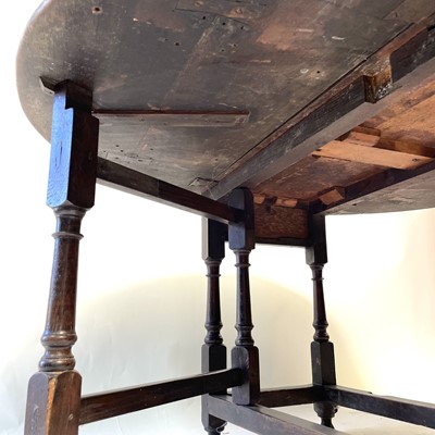 Lot 135 - An oak gateleg dining table, late 17th/early 18th century