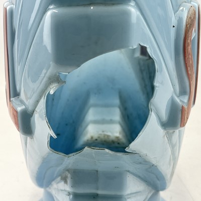 Lot 16 - A blue glass 'Super shell' petrol pump globe,...