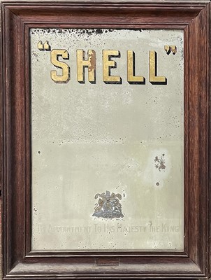 Lot 14 - A 'Shell' petroleum advertising mirror, etched...
