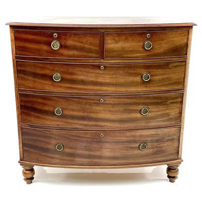 Lot 1806 - An early Victorian mahogany bow front chest of...