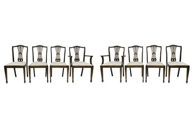 Lot 1835 - Set of eight Edwardian mahogany dining chairs,...