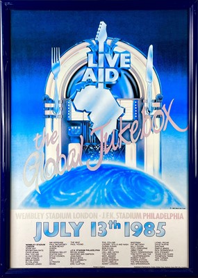 Lot 42 - An original Live Aid 'The Global Jukebox' poster.