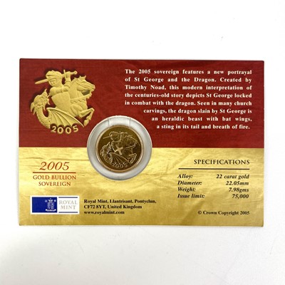 Lot 138 - Great Britain 2005 Timothy Noad Gold Sovereign.