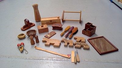 Lot 29 - A collection of wooden objects including...