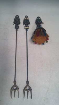 Lot 8 - An Unusual Set of Toasting Forks and a Brush....