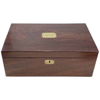 Lot 125 - A mahogany writing box, mid 19th century, with...