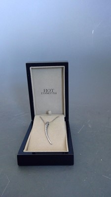 Lot 67 - A Hot Diamond sterling silver necklace with a...