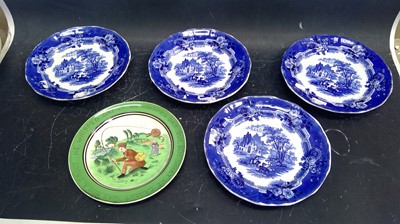 Lot 78 - Four transfer printed pottery trial piece...